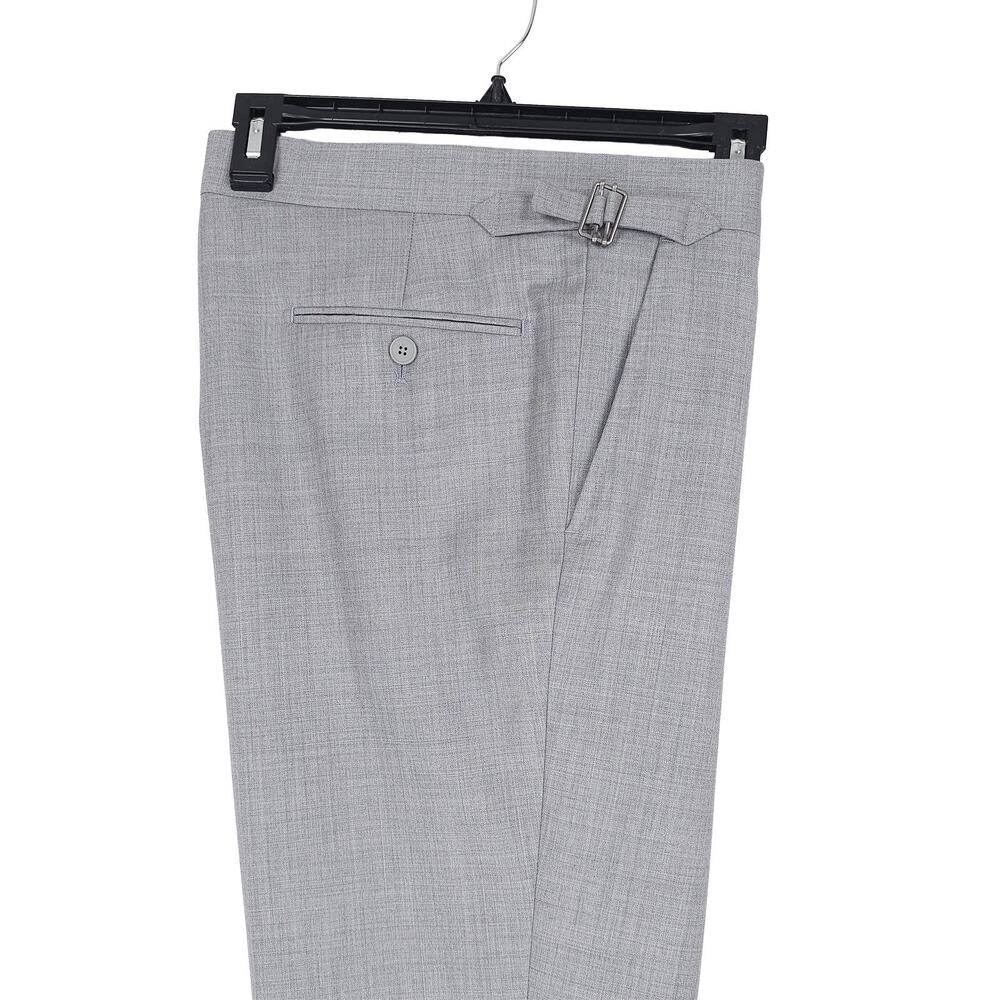 Calvin Klein Mens Slim Fit Wool Dress Pants 40x30 Light Grey Solid Pleated NWT - Picture 2 of 13